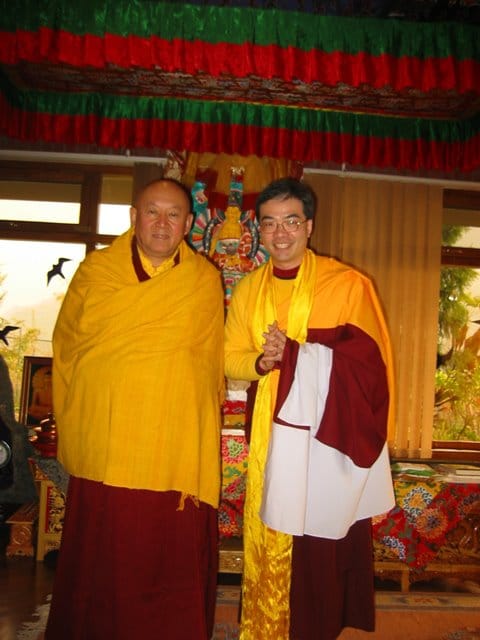 巴麥欽哲與大恩根本上師至尊直貢澈贊法王合影Palme Khyentse with HH Drikung Chetsang Rinpoche